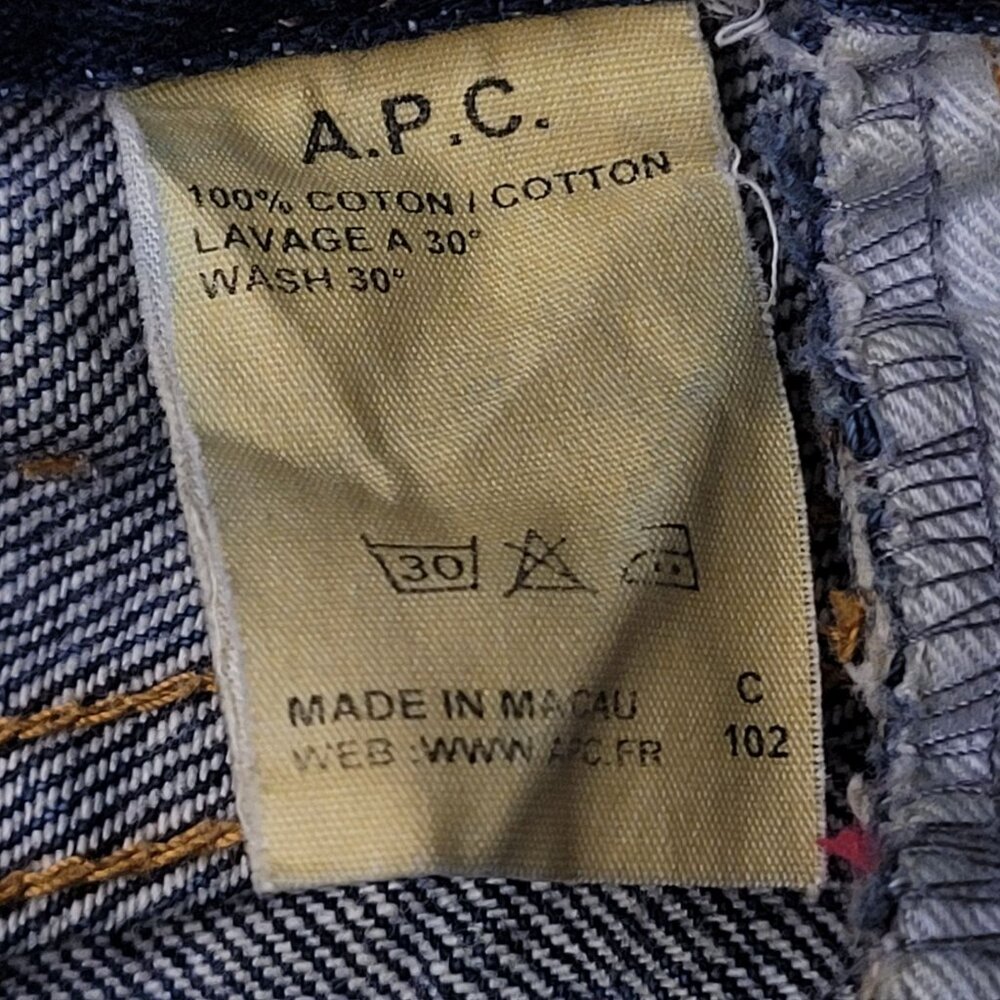 A.P.C. New Standard Classique Selvedge Men's Blue Denim Jeans Size 36x33 - Picture 10 of 10